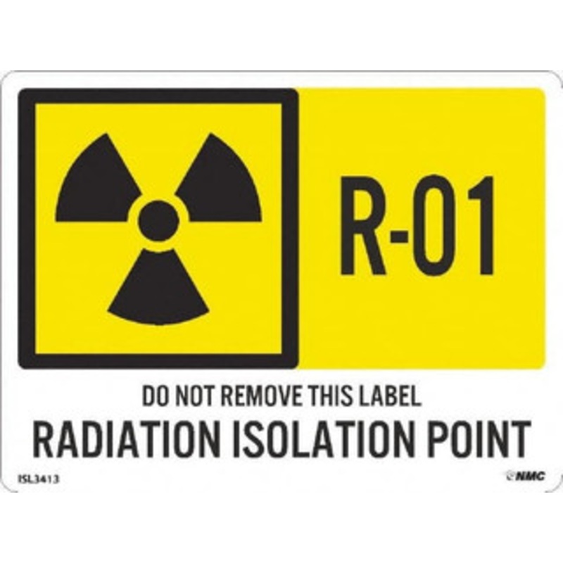NMC Pack of 10 Energy Isolation Labels Legend: R – 01 THRU R – 10 DO NOT REMOVE THIS TAG RADIATION ISOLATION POINT, Graphic: Radioactive, English, 4 x 3, Yellow, Pressure Sensitive Vinyl ISL3413 – 46172011
