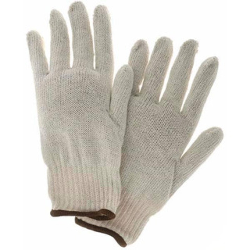 Value Collection Size L Work Gloves Knit Wrist Cuff, White, Paired BD6049 – 64705700