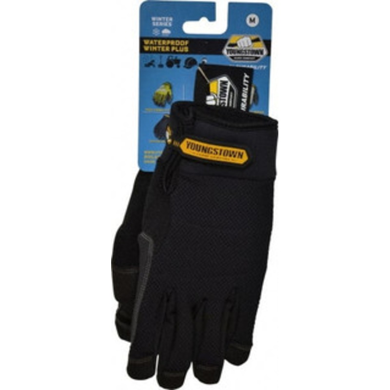 Youngstown Glove Size M (8) Synthetic Suede Cold Protection & Waterproof Work Gloves For Mechanics & Lifting, Uncoated, Hook & Loop Cuff, Full Fingered, Black, Paired 03-3450-80-M – 75994566