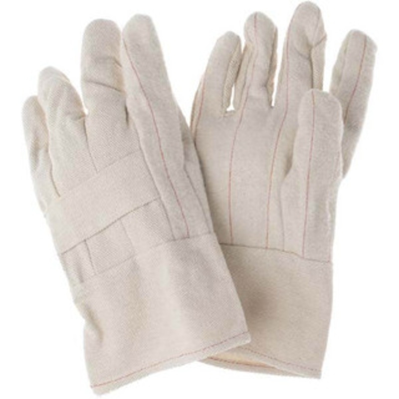 Value Collection Size L Cotton/Polyester Hot Mill Glove Band Cuff, White, Paired BD6013 – 64705833