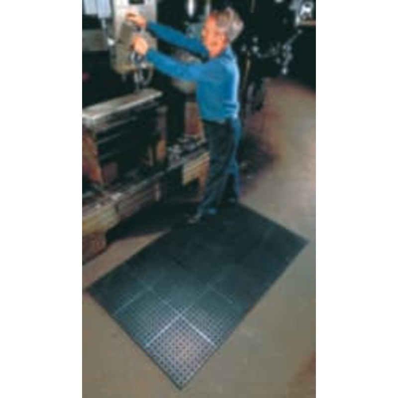 Wearwell 3 ft. Long x 2 ft. Wide x 7/8 Thick, Anti-Fatigue Modular Matting Tiles Black, For Dry & Wet Areas, Series 477 477.78X2X3GRBK – 89862924