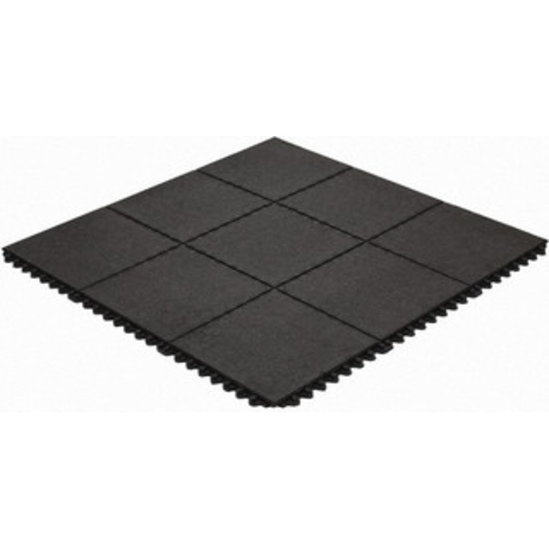 Wearwell 3 ft. Long x 3 ft. Wide x 5/8 Thick, Anti-Fatigue Modular Matting Tiles 4 Interlocking Sides, Black, For Dry Areas, Series 570 570.58X3X3GRBK – 55037964