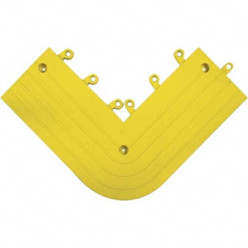 Wearwell 15 Long x 6 Wide x 7/8 Thick, Anti-Fatigue Modular Matting Round Corner Male, 2 Interlocking Sides, Yellow, For Dry & Wet Areas, Series 560 560.786X15X15YL – 75330696