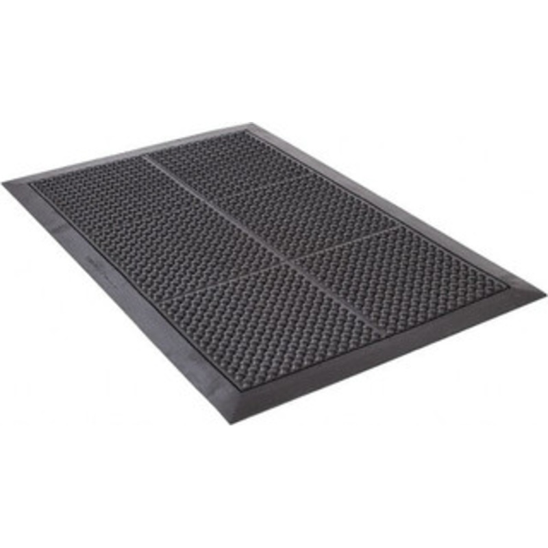 Wearwell 3 ft. Long x 2 ft. Wide x 1/2 Thick Dry Environment Medium Duty Anti-Fatigue Matting Hollow Domed Pattern, Black, Natural Rubber Surface with Rubber Base, Beveled on 4 Sides 454.12X2X3BK – 89864532