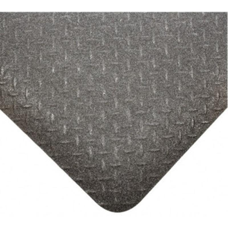 Wearwell 30 ft. Long x 4 ft. Wide x 9/16 Thick Dry Environment Heavy Duty Anti-Fatigue Matting Diamond-Plate Pattern, Black, Vinyl Surface with Nitrile Blend Base, Beveled on 4 Sides 415.916X4X30BK – 73065617