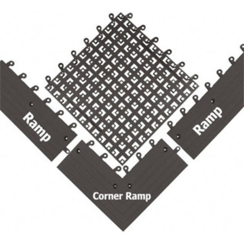 Wearwell 18 Long x 18 Wide x 7/8 Thick, Anti-Fatigue Modular Matting Open Grid Male & Female, 4 Interlocking Sides, Charcoal, For Dry & Wet Areas, Series 558 558.78X18X18CH – 78285244