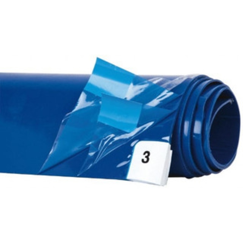 Wearwell 45 Long x 18 Wide x 1/8 Thick, Dry Environment, Smooth Pattern Clean Room Matting Tacky Sheets, Blue, 30 Layers per Mat, Series 095 095.18X45MATBL – 84808187