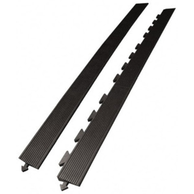 Wearwell 5 ft. Long x 3 ft. Wide x 5/8 Thick, Anti-Fatigue Modular Matting Ramp Edge Male, 1 Interlocking Side, Black, For Dry Areas, Series 502 502.EDGINGMBK – 91834630
