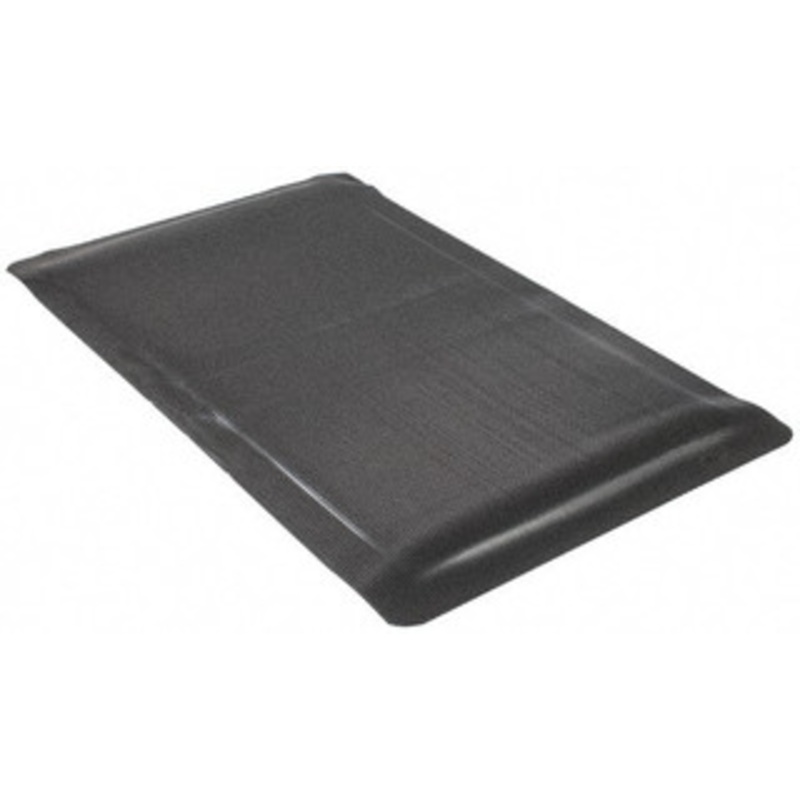 Wearwell 5 ft. Long x 3 ft. Wide x 7/8 Thick Dry Environment Medium Duty Anti-Fatigue Matting Ribbed Pattern, Black, Vinyl Surface with Vinyl Sponge Base, Beveled on 4 Sides 433.78X3X5BK – 73065856