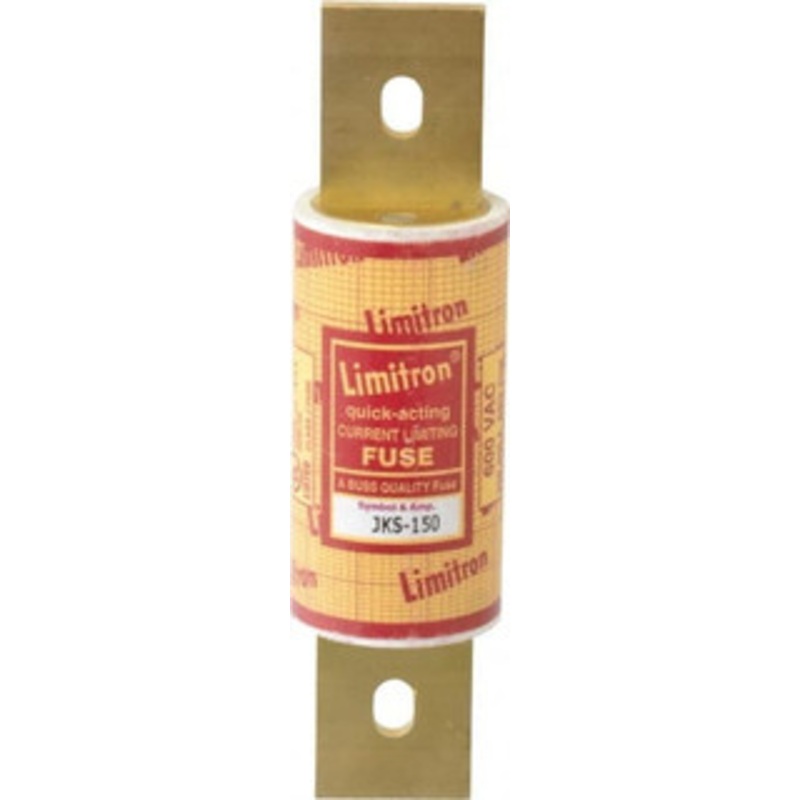 Bussmann 600 VAC, 150 Amp, Fast-Acting General Purpose Fuse Bolt-on Mount, 5-3/4 OAL, 200 (RMS) kA Rating, 1-5/8 Diam JKS-150 – 74975541