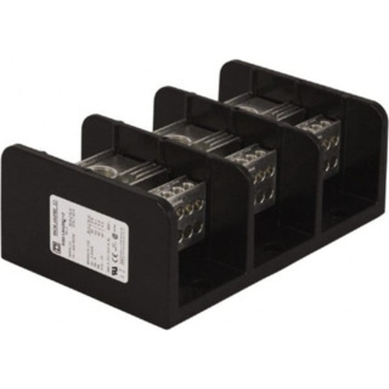 Square D 3 Poles, 310 (Aluminium), 380 (Copper) Amp, Phenolic Power Distribution Block 600 VAC, 1 Primary Connection 9080LBA365112 – 69659076