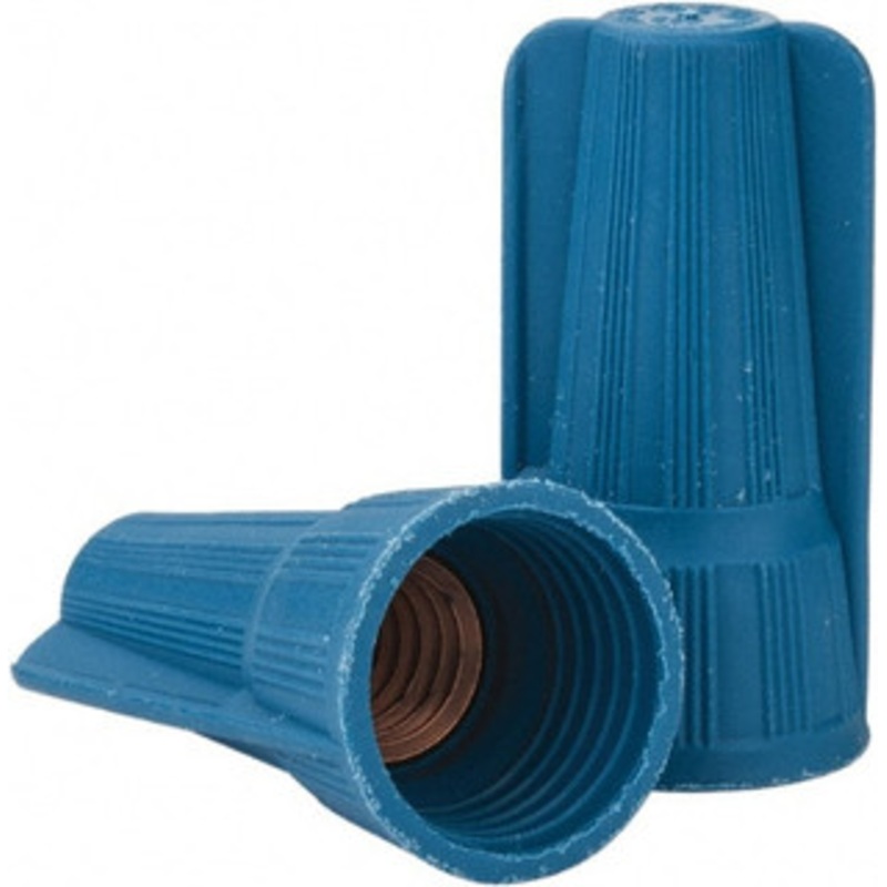 Thomas & Betts 3, 12 to 1, 6 + 2, 8 AWG, Corrosion Resistant, Wing Twist on Wire Connector Blue 739P – 54043377