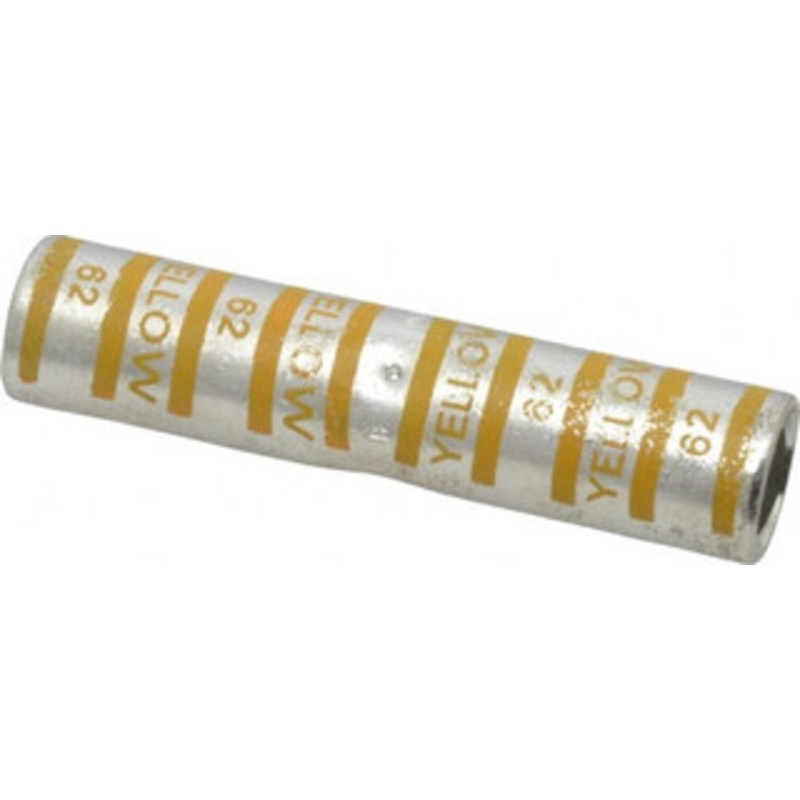 Thomas & Betts 250mm Wire Size Compatible, Noninsulated, Crimp-On Butt Splice Terminal 2 Wire Entries, Copper Contacts, Tin Contact Plating, 3.38 OAL, Yellow 54813 – 54059498
