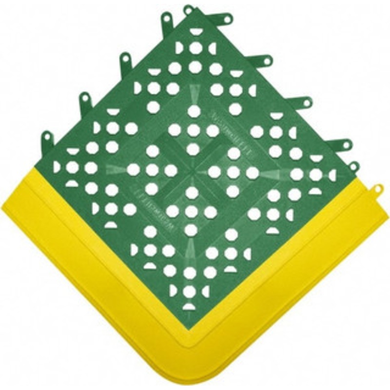 Wearwell 27 Long x 42 Wide x 27 High x 5/8 Thick, PVC Plumbed Wash Station Emergency Eyewash/Drench Shower Mat Green Matting, Includes 3 Wide Ramps 54658X27X42GNYL – 91386425