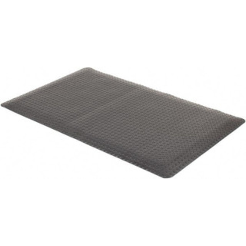 Wearwell 5 ft. Long x 3 ft. Wide x 1 Thick Dry Environment Medium Duty Anti-Fatigue Matting Diamond-Plate Pattern, Black, Vinyl Surface with Urethane Sponge Base, Beveled on 4 Sides 497.1X3X5BK – 73358400