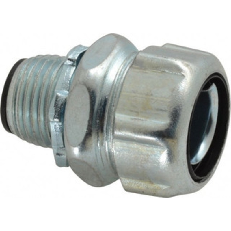 Thomas & Betts 1/2 Trade Liquidtight Conduit Connector Steel, Insulated, Straight Connector, Threaded Connection 5332 HT – 57299711