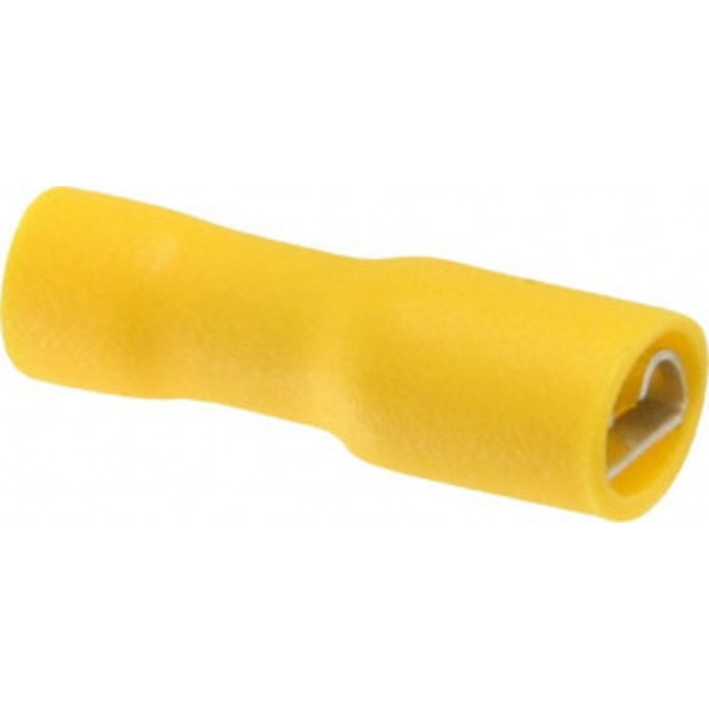 Thomas & Betts 12 to 10 AWG Fully Insulated Female Wire Disconnect 1/4 Tab, Yellow, RoHS Compliant, UL 94 V-0 TVF10-250FD-XV – 68887090