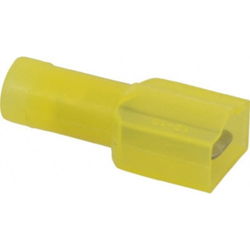 Thomas & Betts 12 to 10 AWG Fully Insulated Male Wire Disconnect 1/4 Tab, Yellow, CSA Certified, RoHS Compliant, UL 94 V-0, UL File E66716, UL Listed 10RC-251T – 54063078