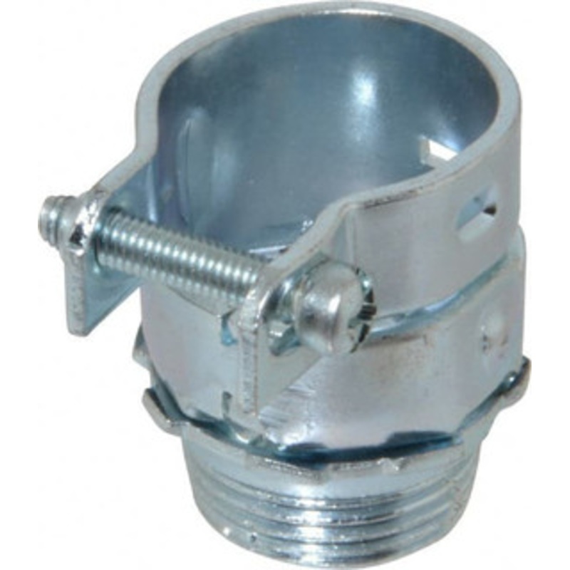 Thomas & Betts 3/4 Trade FMC Conduit Connector Steel, Noninsulated, Straight Connector, Squeeze Clamp Connection 255 – 54058029