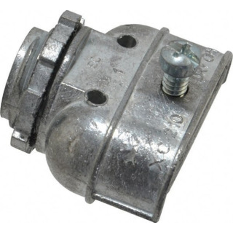 Thomas & Betts 3/8 Trade FMC Conduit Connector Die Cast Zinc, Noninsulated, Straight Connector, Squeeze Clamp Connection XC210 – 73124232