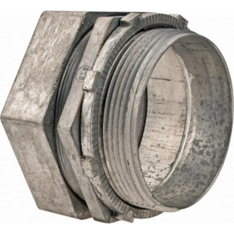 Thomas & Betts 3 Trade EMT Conduit Connector Die Cast Zinc, Noninsulated, Straight Connector, Compression Connection TC218SC – 00124370