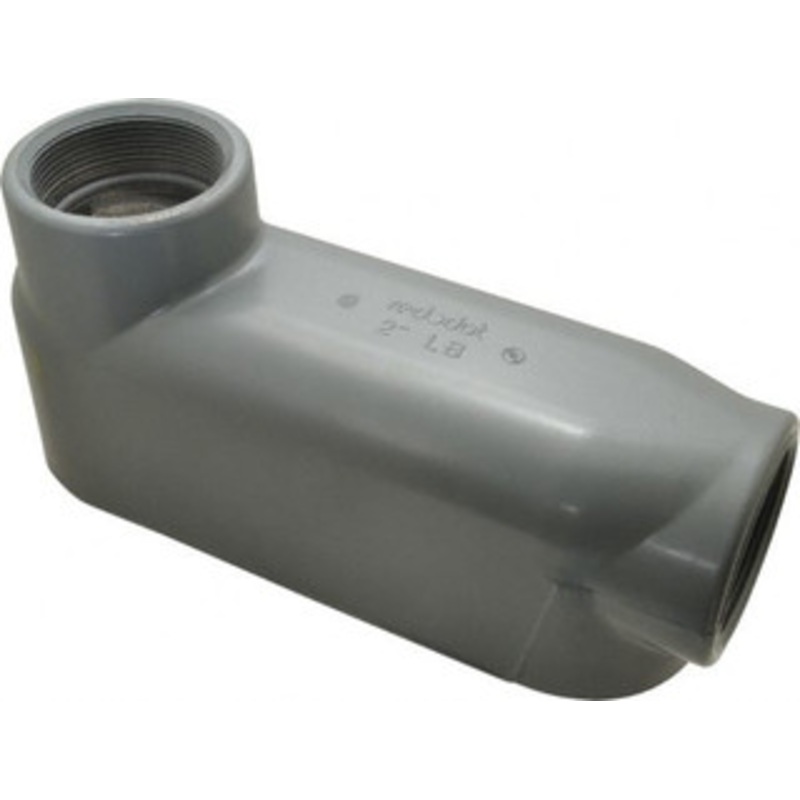 Thomas & Betts LB Body, 2 Trade, IMC, Rigid Aluminum Conduit Body Oval, 9-13/16 OAL, 69-1/2 cc Capacity, Gray ALB-6 – 62409362