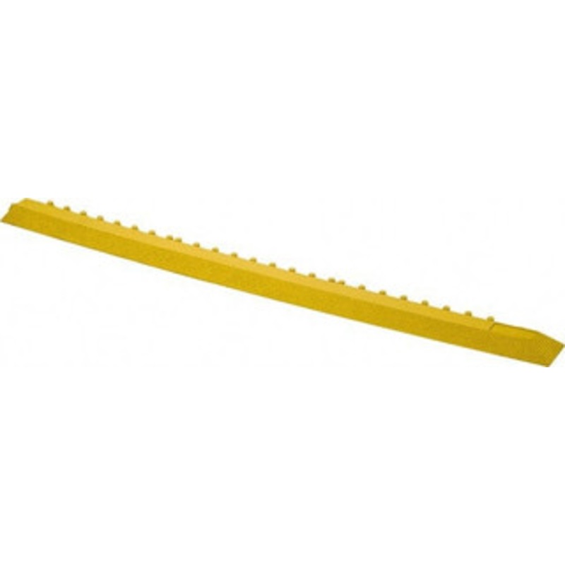 Wearwell 39 Long x 3 Wide x 5/8 Thick, Anti-Fatigue Modular Matting Ramp Edge Male, Yellow, For Dry & Wet Areas, Series 572 572EDGINGMNBRYL – 84809235