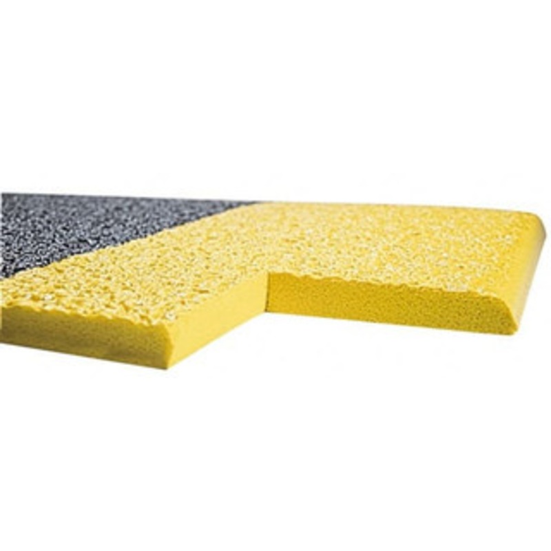 Wearwell 6 ft. Long x 2 ft. Wide x 3/8 Thick Dry Environment Light Duty Anti-Fatigue Matting Rough Pattern, Black with Yellow Borders, Urethane Surface with Vinyl Sponge Base, Rounded on 4 Sides 440.38X2X6BYL – 89815815