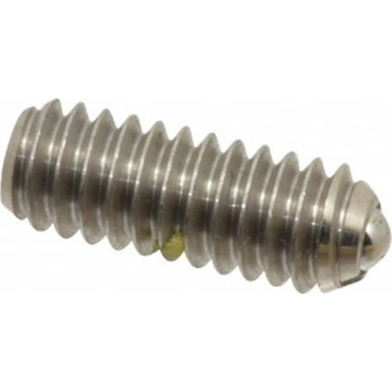 Vlier 1/4-20, 0.125 Ball Diam, 0.675 Body Length, 0.035 Max Ball Reach, Threaded Ball Plunger Stainless Steel Body, Stainless Steel Ball, 3 Lb Initial End Force, 7 Lb Final End Force, Locking Element SSPHB54P – 05138094