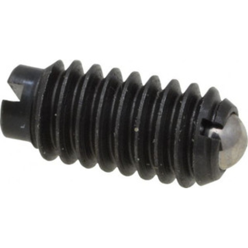 Vlier 8-32, 0.094 Ball Diam, 0.344 Body Length, 0.025 Max Ball Reach, Threaded Ball Plunger Steel Body, Steel Ball, 0.5 Lb Initial End Force, 1.25 Lb Final End Force B50A – 62121017