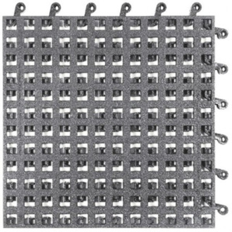 Wearwell 18 Long x 18 Wide x 7/8 Thick, Anti-Fatigue Modular Matting Open Grid Male & Female, 4 Interlocking Sides, Black, For Dry & Wet Areas, Series 561 561.78X18X18BK – 75267203