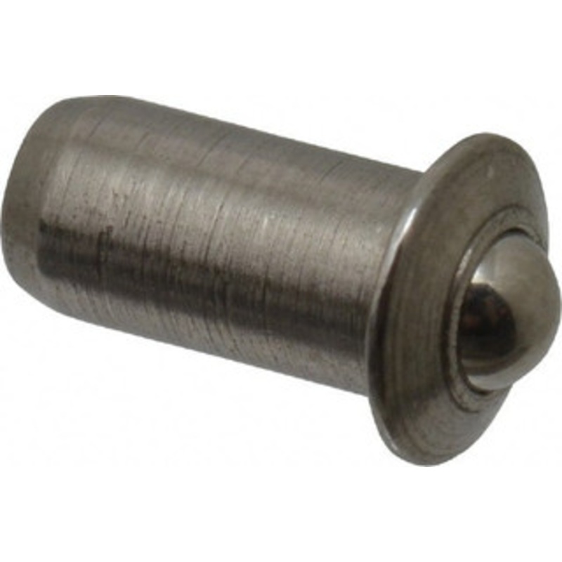 Vlier 1/4 Body Length x 1/8 Body Diam, 0.75 Lb Init to 2.5 Lb Final End Force, Stainless Steel Press Fit Ball Plunger 3/32 Ball Diam, 0.035 Max Ball Reach, 0.032 Flange Thickness SPFB48 – 01360866