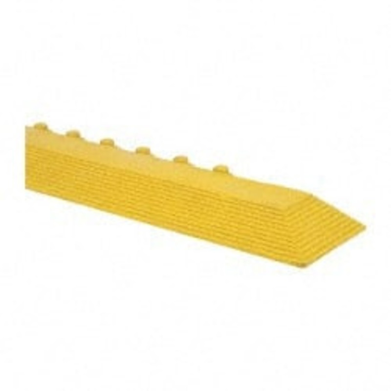 Wearwell 39 Long x 3 Wide x 5/8 Thick, Anti-Fatigue Modular Matting Ramp Edge Male, Yellow, For Dry & Wet Areas, Series 572 572.EDGINGMGRYL – 62686449