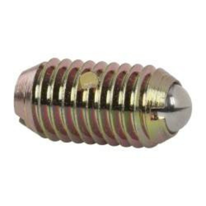 Vlier M10x1.5, 6mm Ball Diam, 19mm Body Length, 2mm Max Ball Reach, Threaded Ball Plunger Steel Body, Steel Ball, 13.49 Lb Initial End Force, 20.23 Lb Final End Force, Locking Element BMH10AN – 62121983