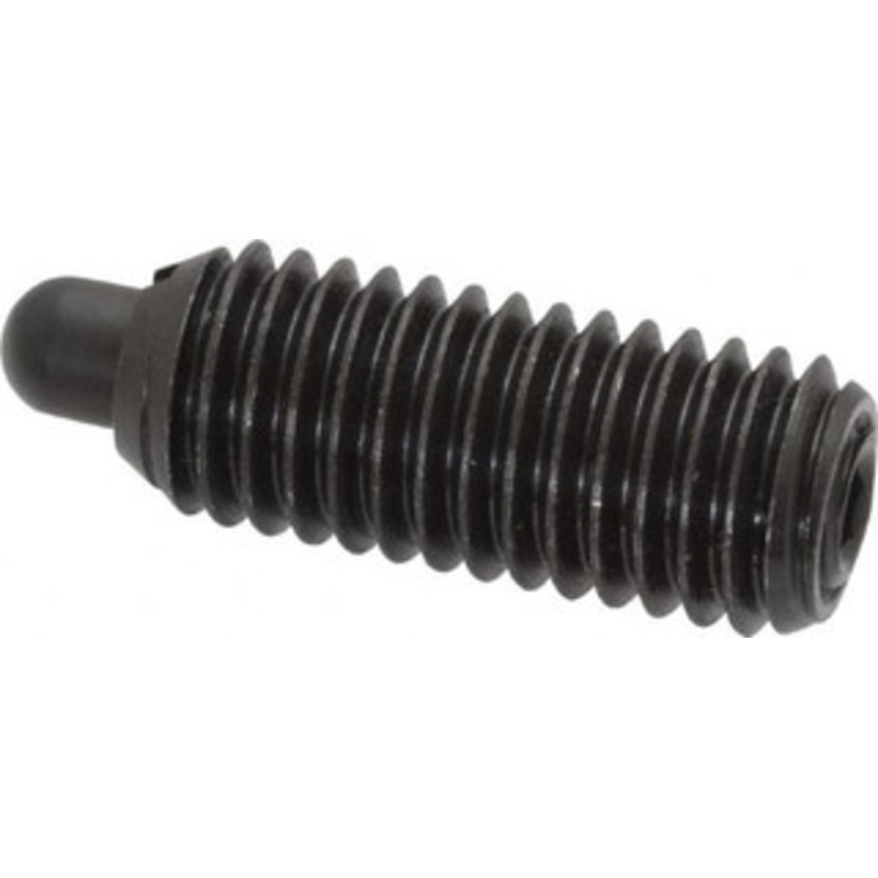 Vlier 1/2-13, 1-1/4 Thread Length, 1/4 Plunger Projection, Steel Threaded Spring Plunger 0.247 – 1/4 Max Plunger Diam, 1-1/4 Plunger Length, 6.6 Lb Init End Force, 17.4 Lb Final End Force S60 – 62116959
