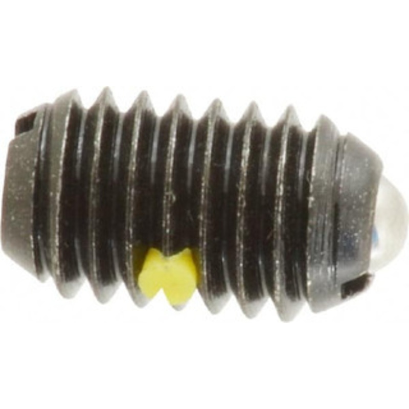 Vlier 3/8-16, 0.188 Ball Diam, 0.625 Body Length, 0.048 Max Ball Reach, Threaded Ball Plunger Steel Body, Steel Ball, 5 Lb Initial End Force, 10 Lb Final End Force, Locking Element B58N – 62121116