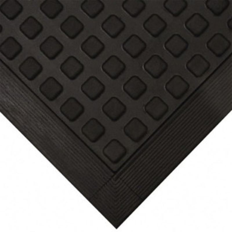 Wearwell 5 ft. Long x 3 ft. Wide x 5/8 Thick, Anti-Fatigue Modular Matting Tiles 1 Interlocking Side, Black, For Dry Areas, Series 502 502.58X3X5CBK – 74166281