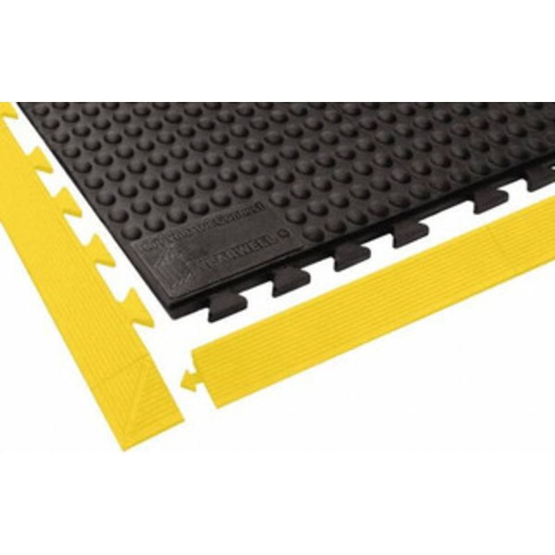 Wearwell 3 ft. Long x 3 ft. Wide x 5/8 Thick, Anti-Fatigue Modular Matting Tiles Male & Female, 4 Interlocking Sides, Black, For Dry Areas, Series 503 503.58X3X3BK – 78285327