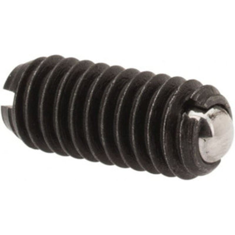 Vlier M4x0.7, 2.5mm Ball Diam, 9mm Body Length, 0.8mm Max Ball Reach, Threaded Ball Plunger Steel Body, Steel Ball, 0.9 Lb Initial End Force, 2.25 Lb Final End Force BM4A – 62121900
