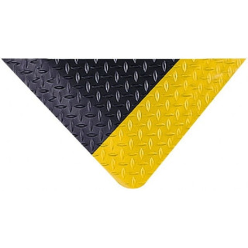 Wearwell 5 ft. Long x 3 ft. Wide x 9/16 Thick Dry Environment Medium Duty Anti-Fatigue Matting Diamond-Plate Pattern, Black, Vinyl Surface with Vinyl Sponge Base, Beveled on 4 Sides 495.916X3X5BK – 48445290