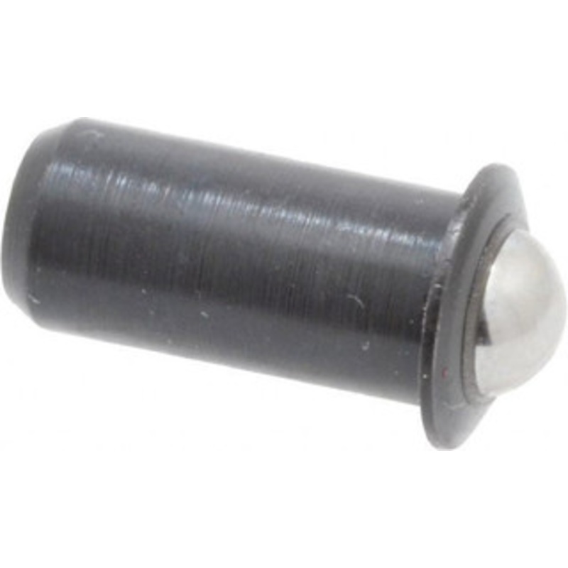 Vlier 0.0394 Body Length x 3/16 Body Diam, 2 Lb Init to 5 Lb Final End Force, Steel Press Fit Ball Plunger 5/32 Ball Diam, 0.058 Max Ball Reach, 0.04 Flange Thickness PFB52 – 62123344