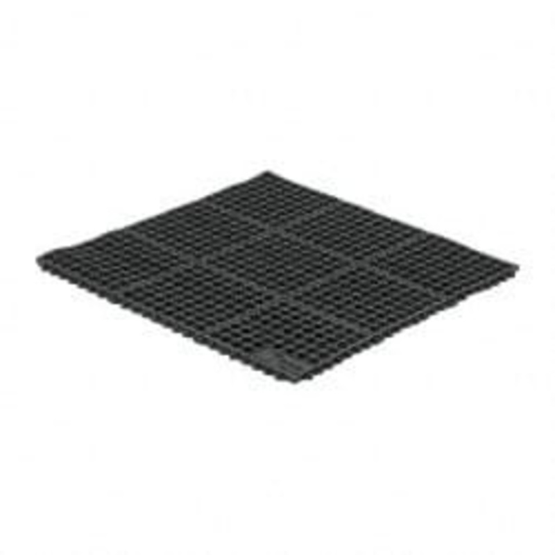 Wearwell 3 ft. Long x 3 ft. Wide x 5/8 Thick, Anti-Fatigue Modular Matting Tiles Black, For Dry & Wet Areas, Series 572 572.58X3X3NBRBK – 84809250