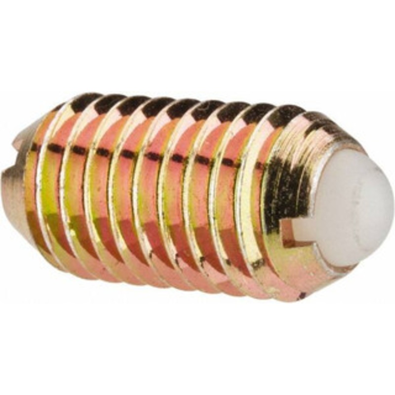 Vlier M10x1.5, 6mm Ball Diam, 19mm Body Length, 2.01mm Max Ball Reach, Threaded Ball Plunger Steel Body, Nylon Ball, 13.49 Lb Initial End Force, 20.23 Lb Final End Force DBMH10A – 04399697