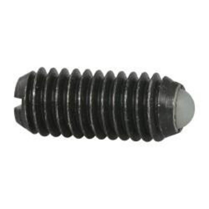Vlier M6x1.0, 3.5mm Ball Diam, 14mm Body Length, 1mm Max Ball Reach, Threaded Ball Plunger Steel Body, Nylon Ball, 2.02 Lb Initial End Force, 2.92 Lb Final End Force, Locking Element DBM6AP – 04399929