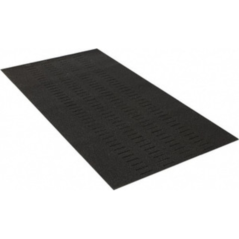 Wearwell 6 ft. Long x 3 ft. Wide x 3/8 Thick Dry/Wet Environment Medium Duty Anti-Fatigue Matting Rough Pattern, Black, Vinyl Surface with Vinyl Base, Beveled on 4 Sides 480.38X3X6SLTBK – 89863534
