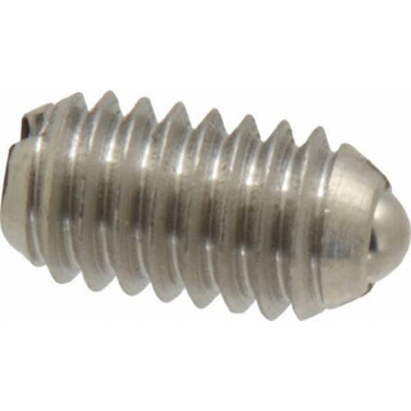 Vlier 5/16-18, 0.156 Ball Diam, 0.578 Body Length, 0.04 Max Ball Reach, Threaded Ball Plunger Stainless Steel Body, Stainless Steel Ball, 4 Lb Initial End Force, 9 Lb Final End Force SSB56 – 62121546