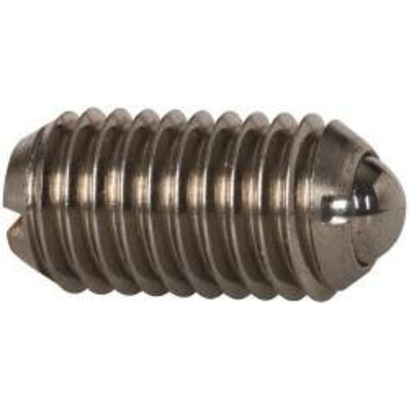 Vlier M10x1.5, 6mm Ball Diam, 19mm Body Length, 2mm Max Ball Reach, Threaded Ball Plunger Stainless Steel Body, Stainless Steel Ball, 13.49 Lb Initial End Force, 20.23 Lb Final End Force SBMH10 – 62122239