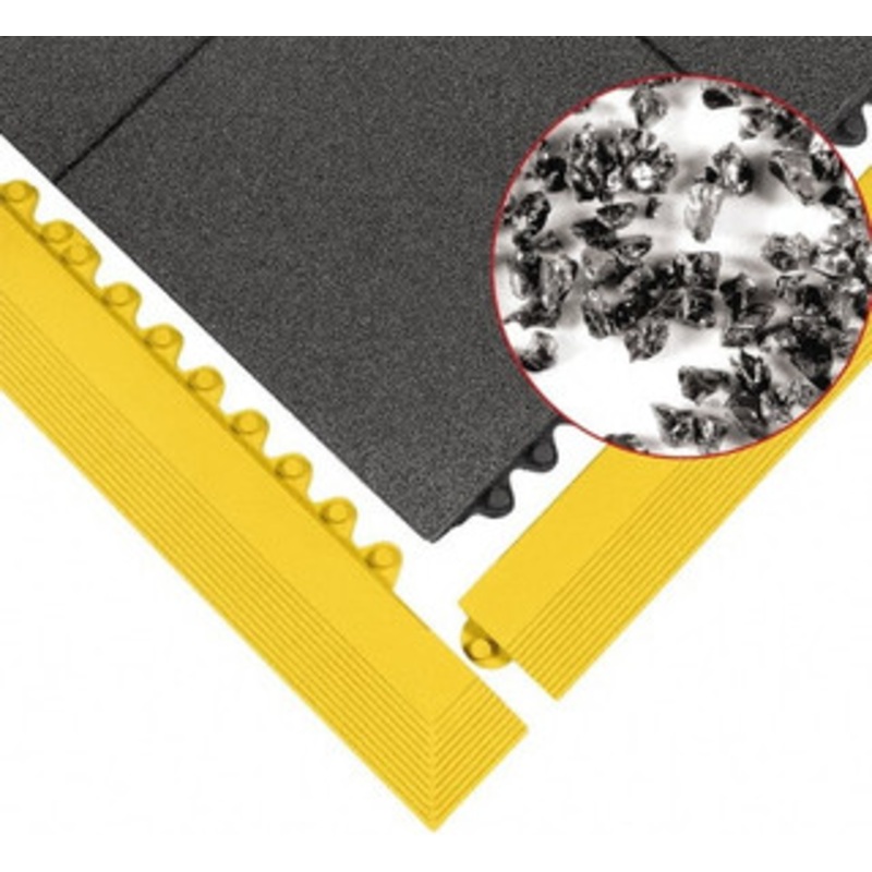 Wearwell 3 ft. Long x 3 ft. Wide x 5/8 Thick, Anti-Fatigue Modular Matting Tiles Male & Female, 4 Interlocking Sides, Black, For Dry & Wet Areas, Series 574 574.58X3X3NBRBK – 84809268