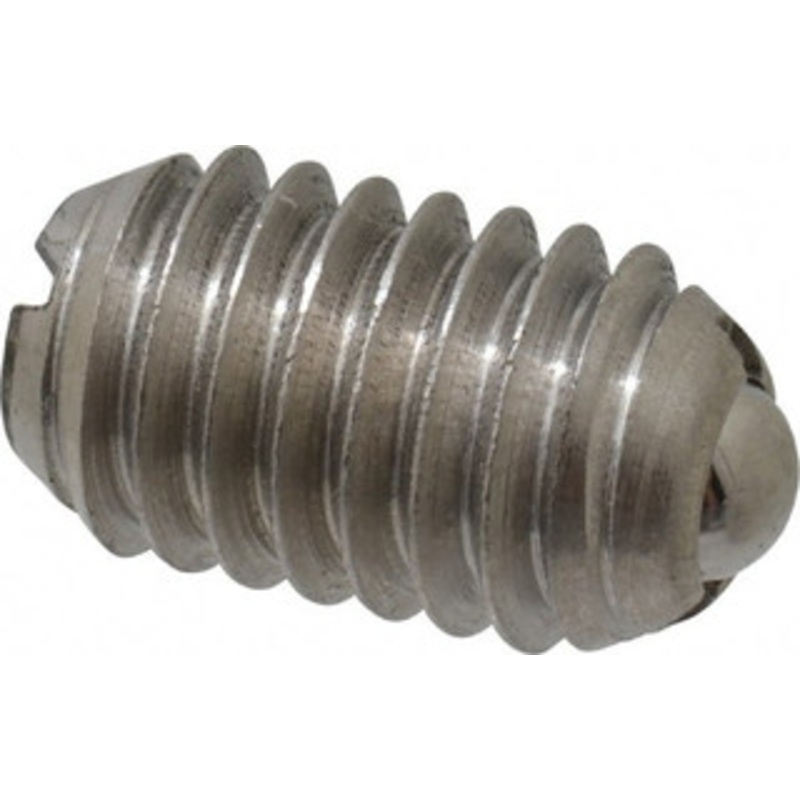 Vlier 3/8-16, 0.188 Ball Diam, 0.625 Body Length, 0.048 Max Ball Reach, Threaded Ball Plunger Stainless Steel Body, Stainless Steel Ball, 5 Lb Initial End Force, 10 Lb Final End Force, Locking Element SSB58N – 62121579