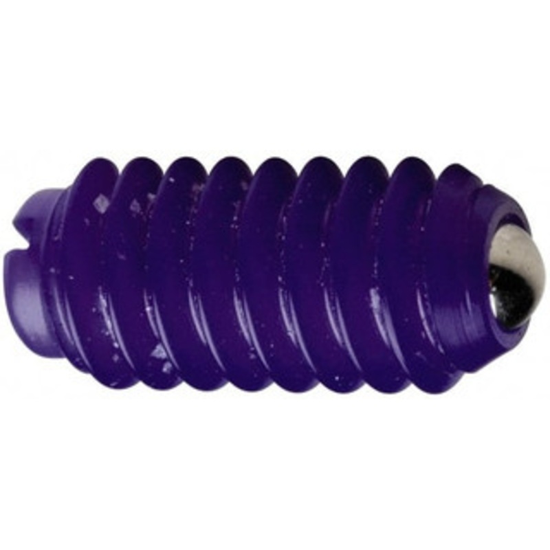 Vlier 3/8-16, 0.187 Ball Diam, 0.625 Body Length, 0.053 Max Ball Reach, Threaded Ball Plunger Delrin Body, Stainless Steel Ball, 5 Lb Initial End Force, 10 Lb Final End Force D58 – 62123245